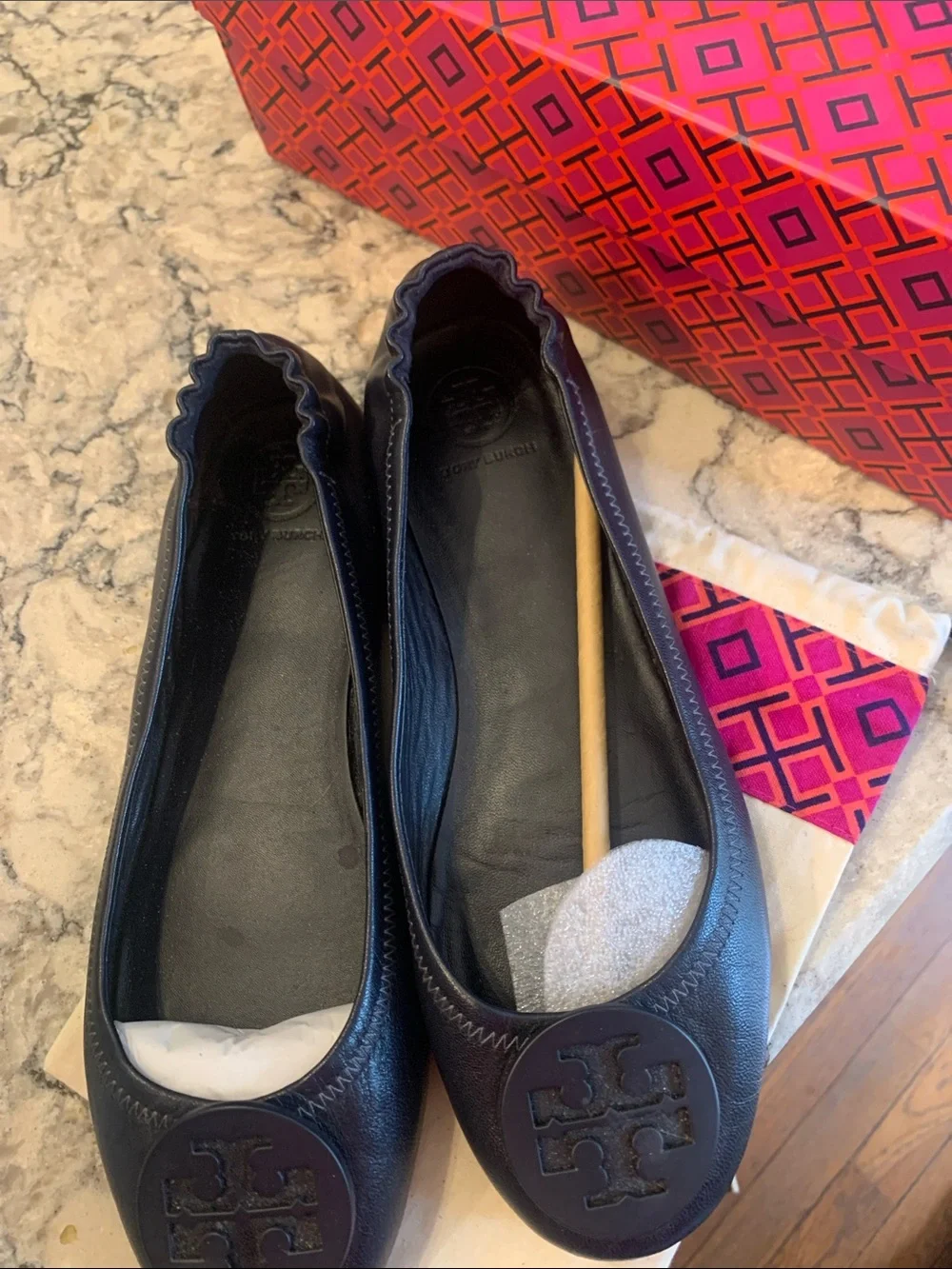 Tory Burch navy leather